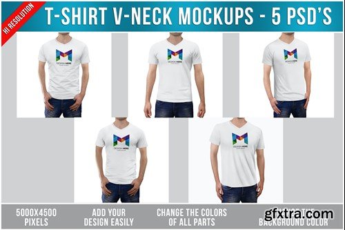 T-Shirt V-Neck Mockups