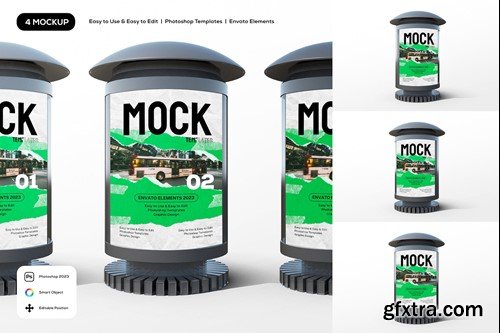 Advertise Board Pole Mockup