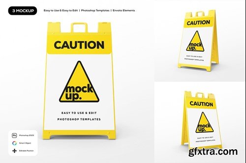 Caution Signboard Mockup