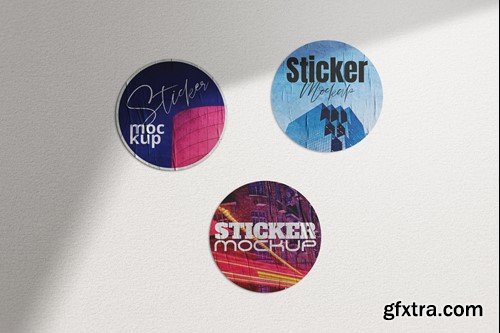 Circle Wrinkled Sticker Mockup