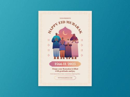 Family Happy Eid Mubarak Flyer Layout 499025701