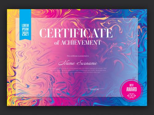 Modern Certificate Layout with Vivid Colors 382180891