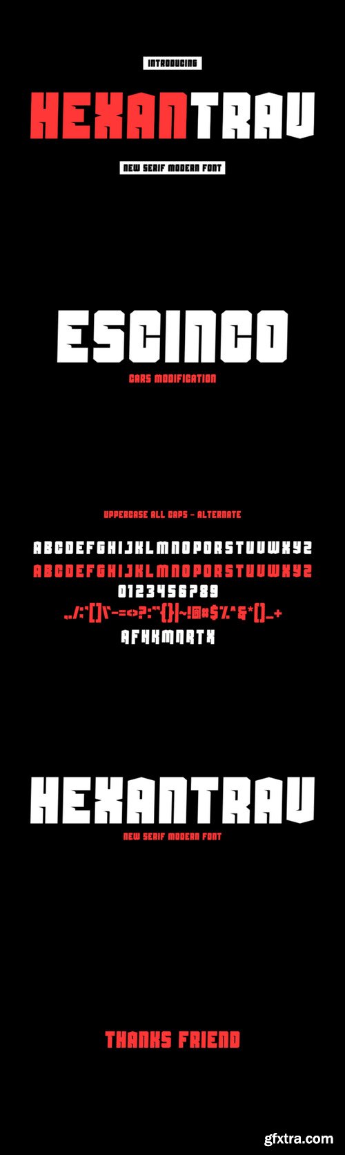 Hexantrav Font