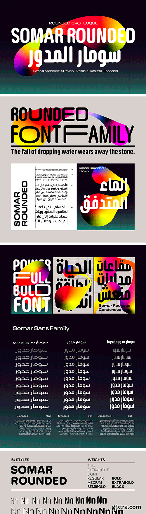 Somar Rounded Font Family - Latin &amp; Arabic