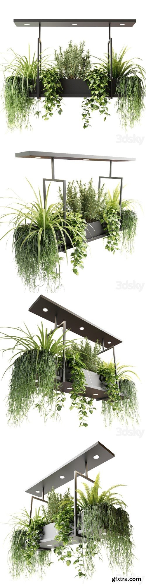 Suspended luminaire with plants OSLO