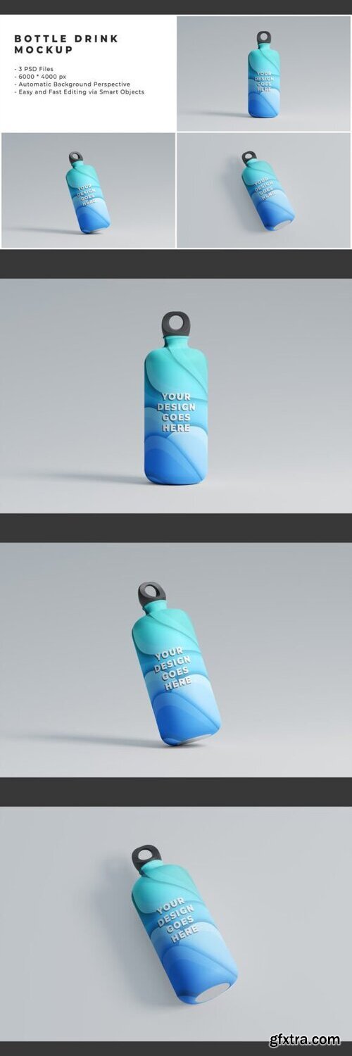 Blue Bottle Drink Mockup