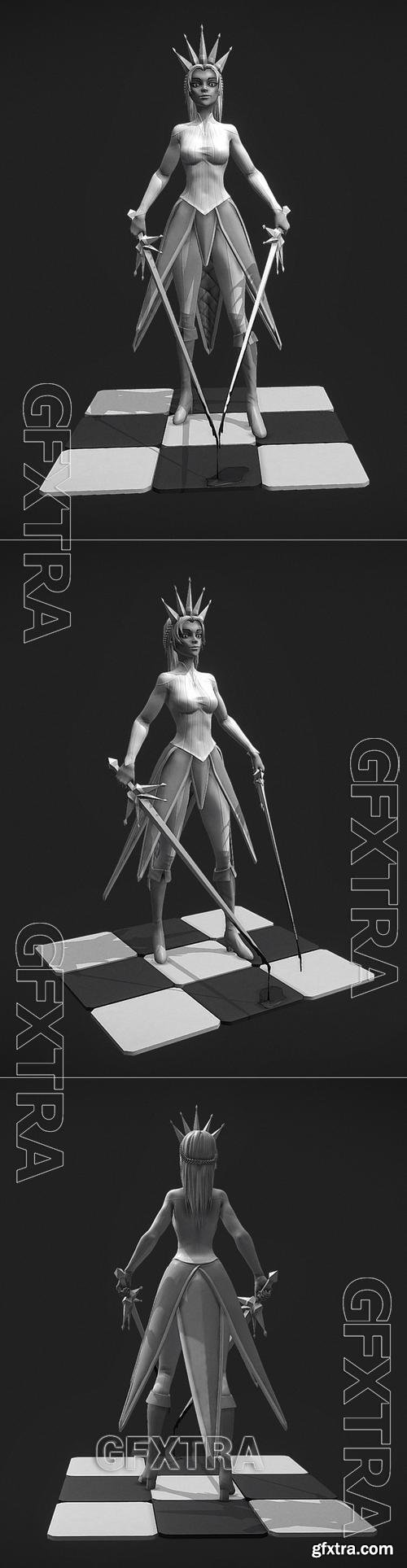 Chess Queen Sculpt &ndash; 3D Print Model