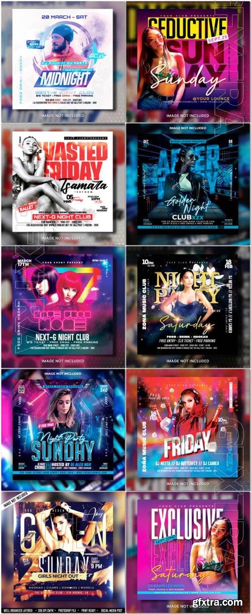 Flyer social media post, psd banner set vol 337