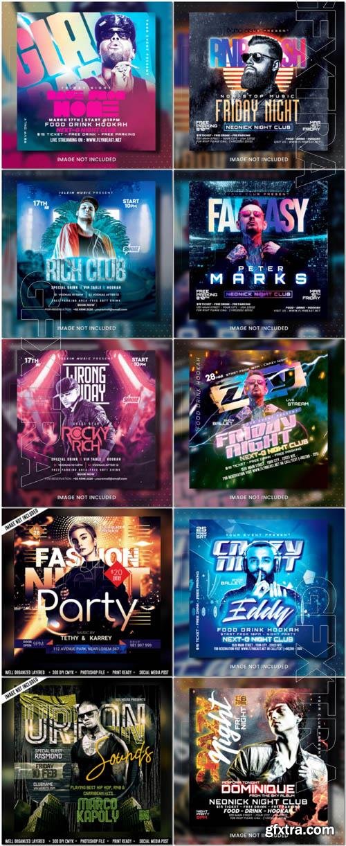 Flyer social media post, psd banner set vol 336