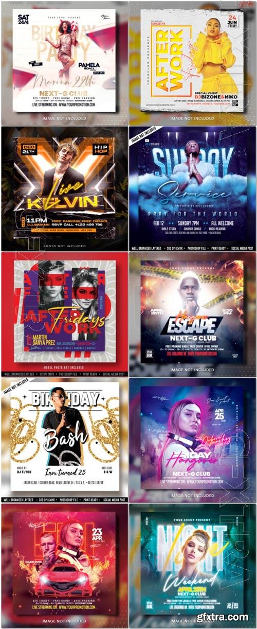 Flyer social media post, psd banner set vol 332