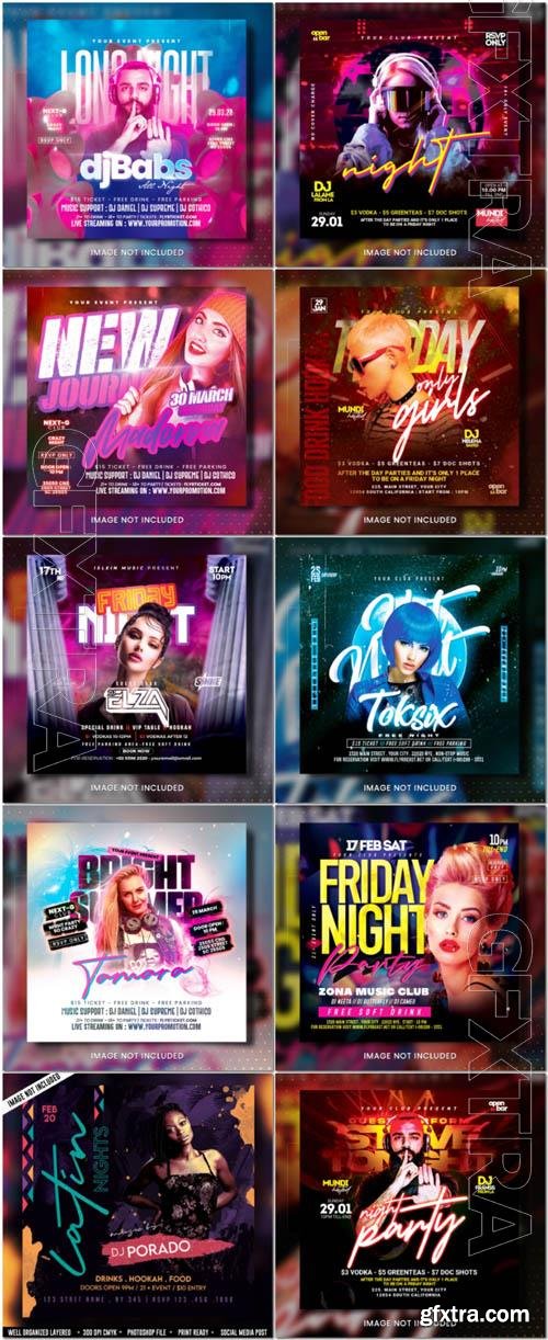 Flyer social media post, psd banner set vol 335