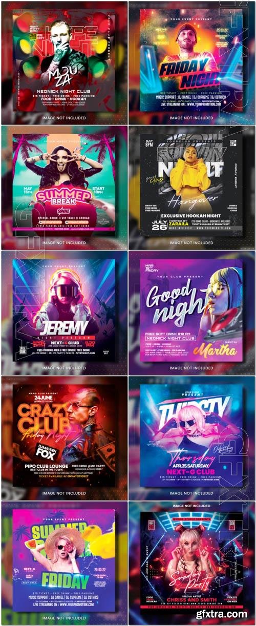 Flyer social media post, psd banner set vol 338