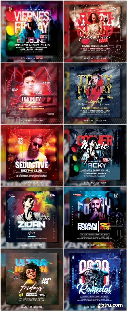 Flyer social media post, psd banner set vol 334