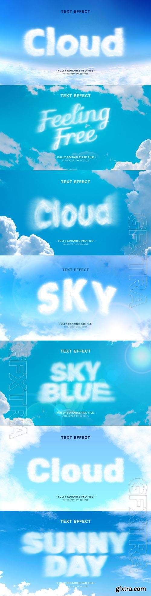 PSD clouds text effect