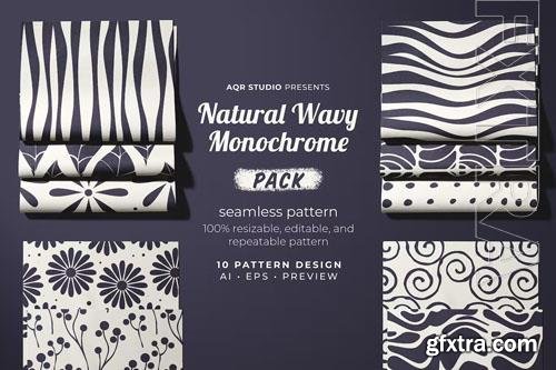 Natural Wavy Monochrome - Seamless Pattern