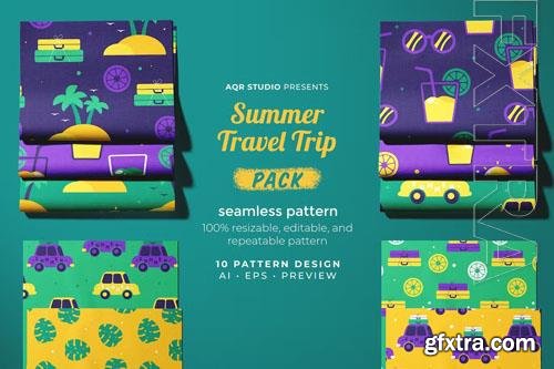 Summer Travel Trip - Seamless Pattern