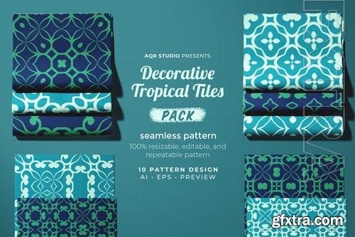 Decorative Tropical Tiles - Seamless Pattern