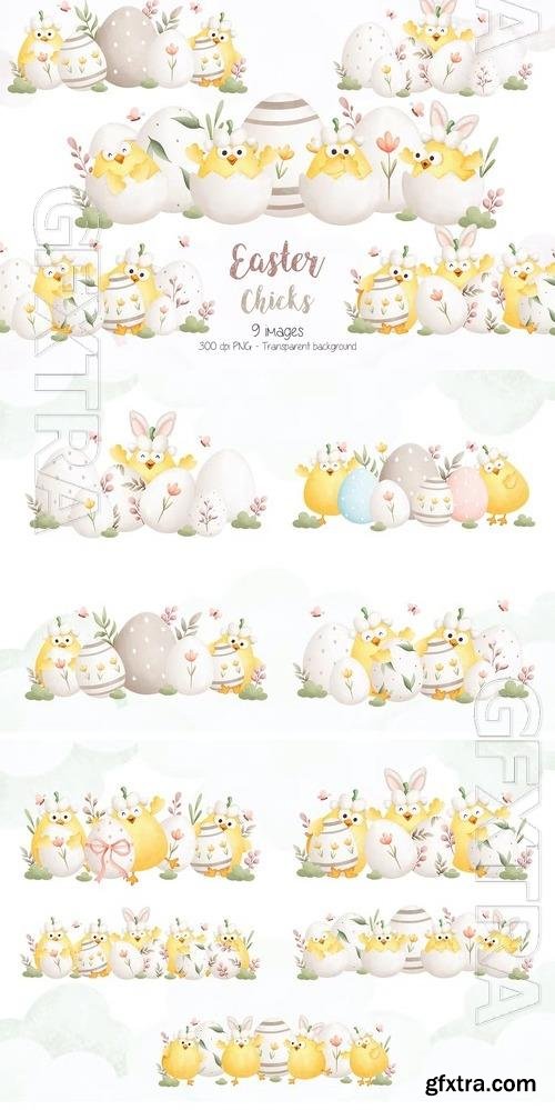 Easter Chicks Clipart Beautiful Design