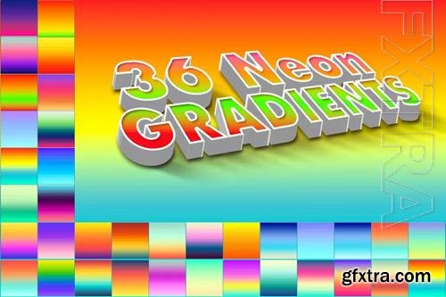 Collection 36 Neon Gradients Multicolor Photoshop