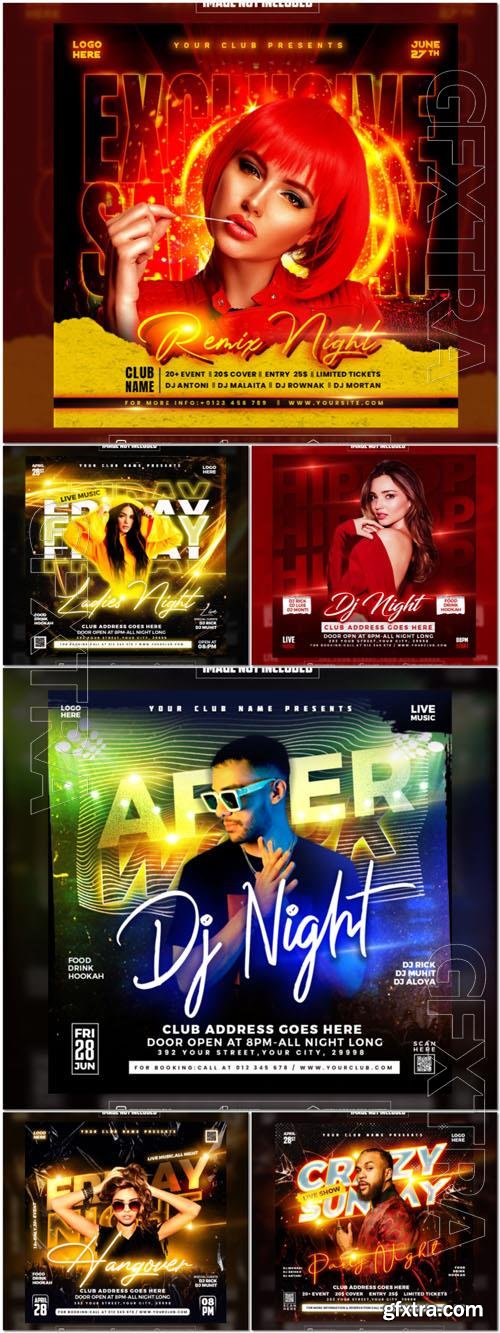 Flyer social media post, psd banner set vol 134