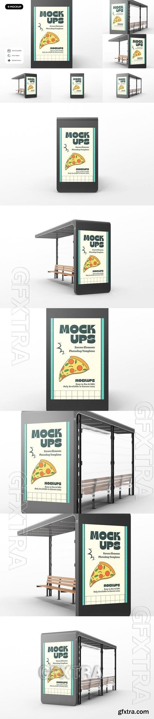 Bus Station Billboard Mockup 8D2XDA5