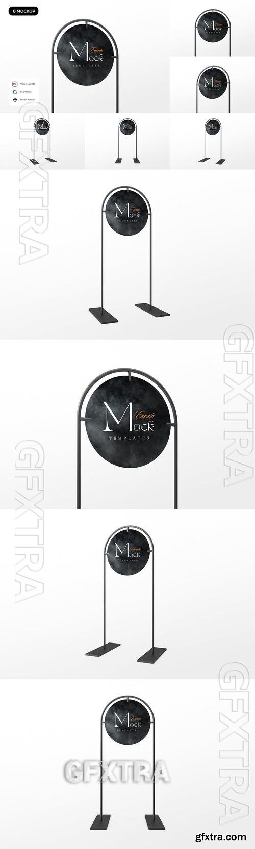 Black Round Signage Mockup GB3N9FW