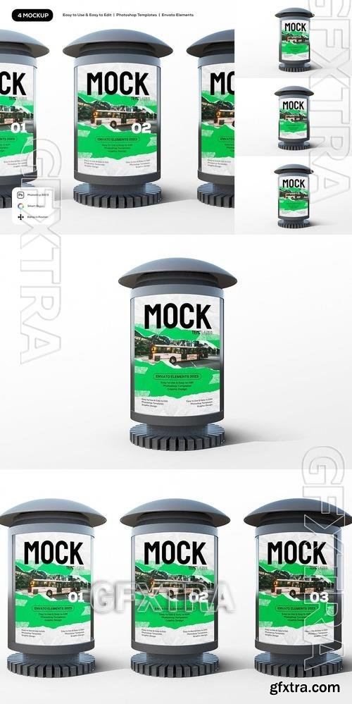 Advertise Board Pole Mockup Z66AU5V