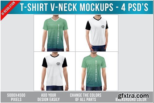 T-Shirt V-Neck Mockups