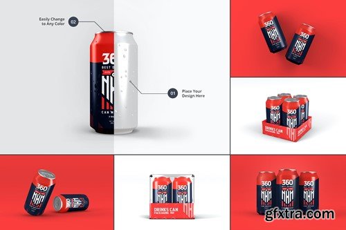 Energy / Soda / Beverage Drink Can Mockups Set