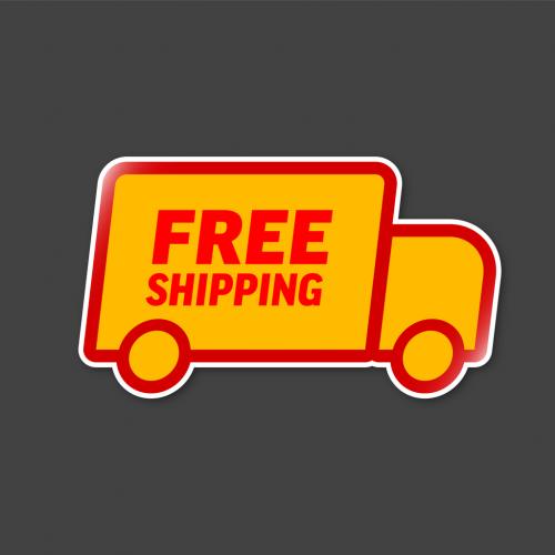 Free delivery shipping label tag sticker with car icon 550337010