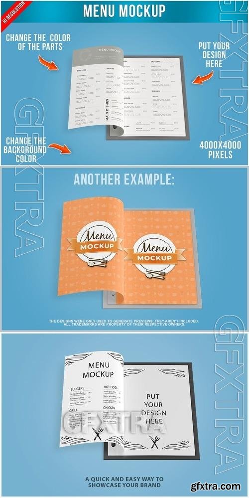 Restaurant Menu Mockup 86GME93