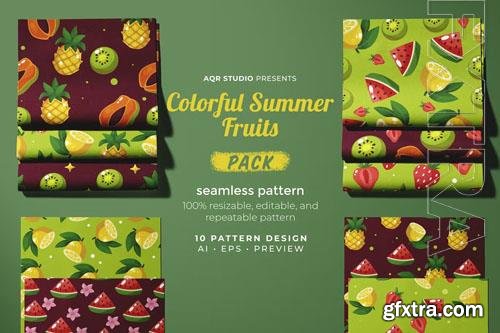 Colorful Summer Fruits - Seamless Pattern 