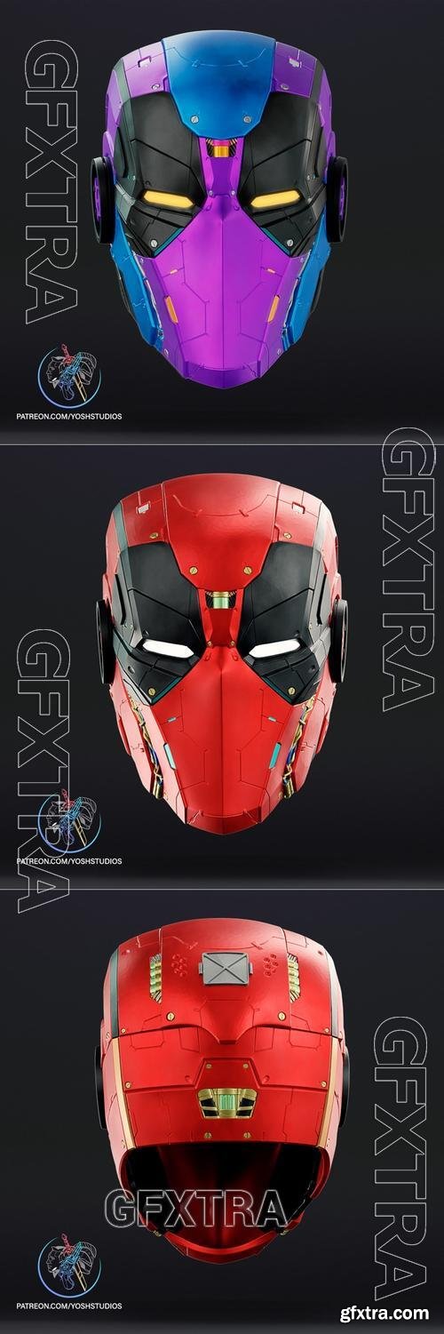 Yosh Studios - Cyber Punk Deadpool Helmet &ndash; 3D Print Model