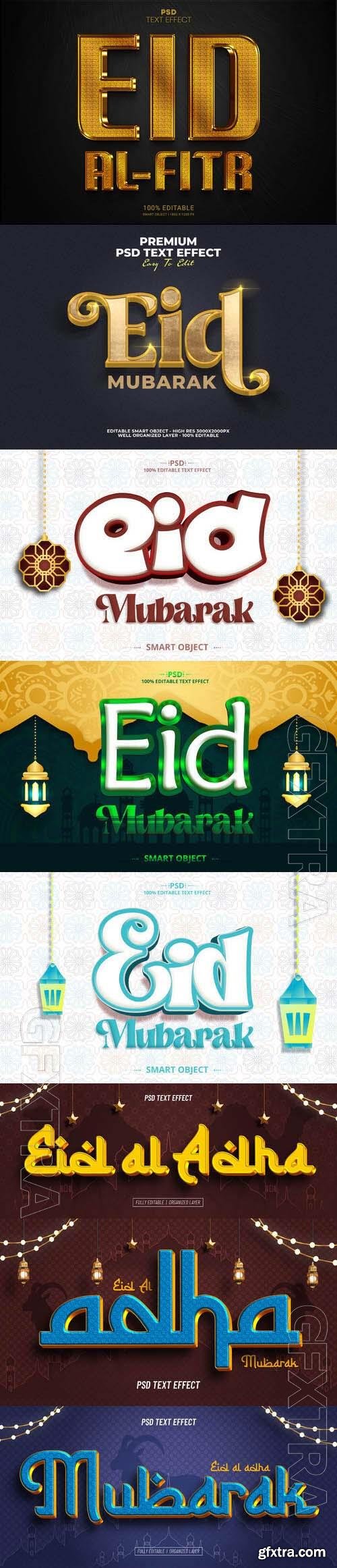 PSD eid mubarak text effect design