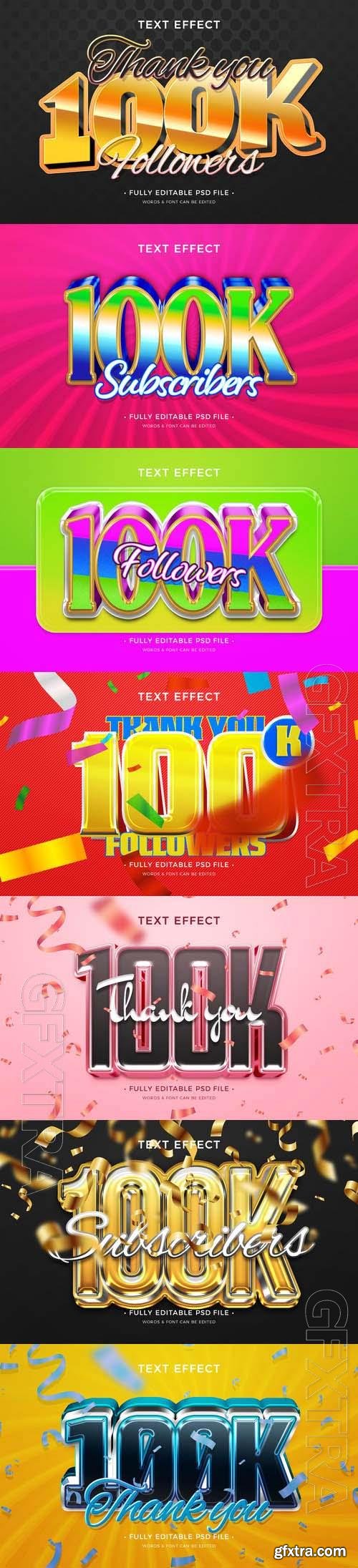 PSD 100k subscribers text effect