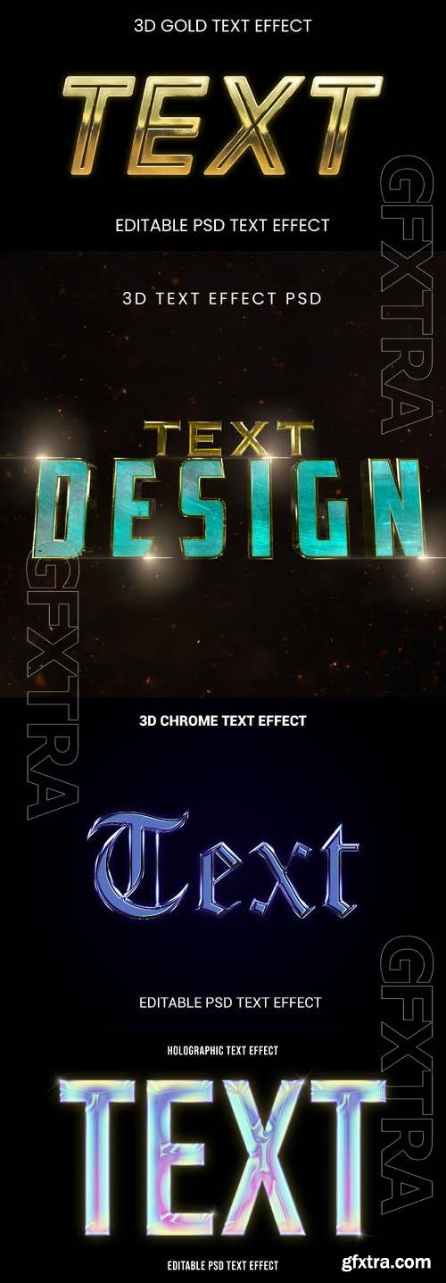 PSD 3d gold text effect