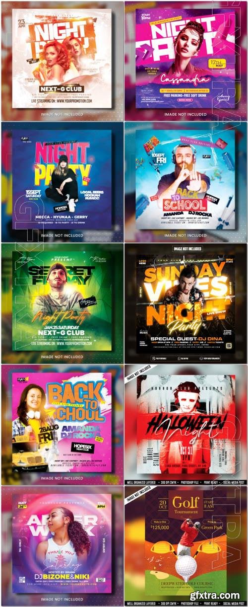 Flyer social media post, psd banner set vol 350