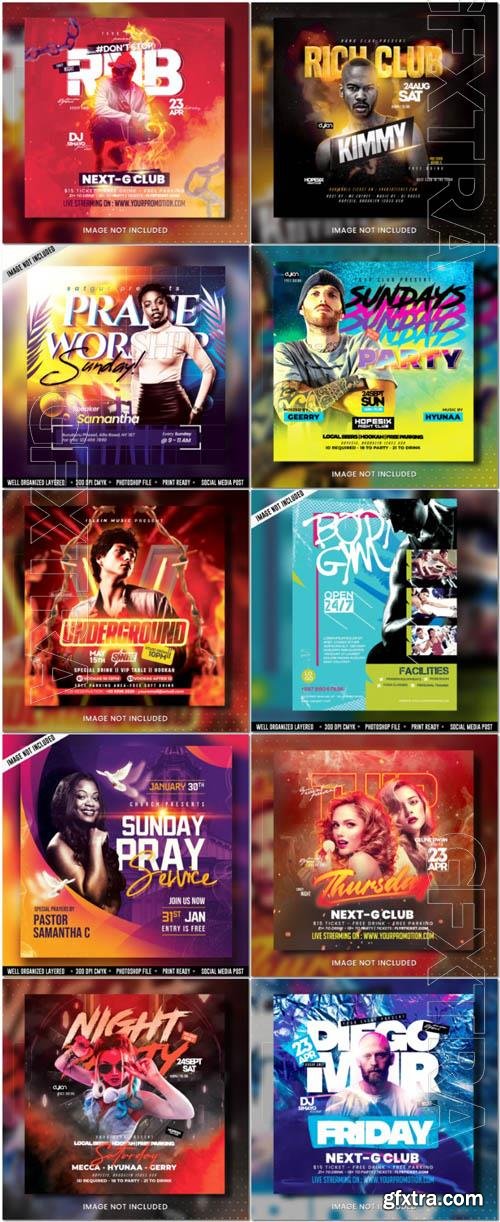 Flyer social media post, psd banner set vol 351