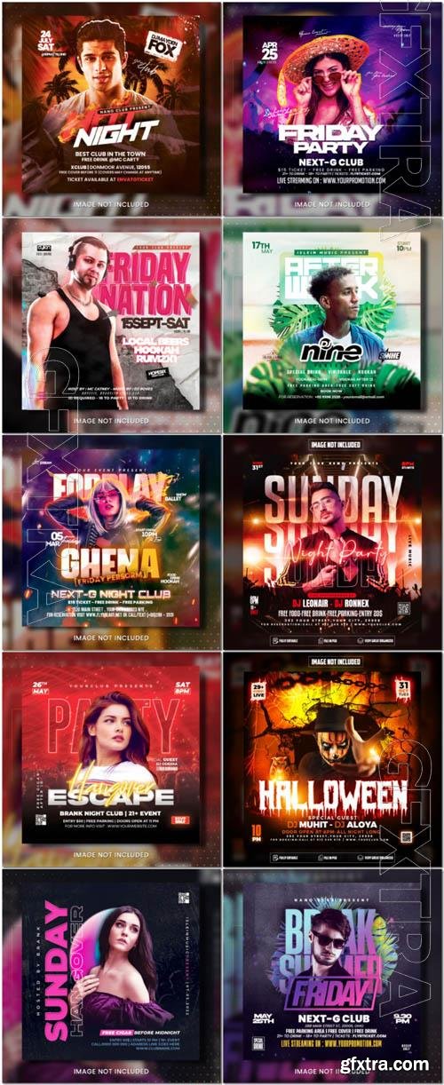 Flyer social media post, psd banner set vol 349