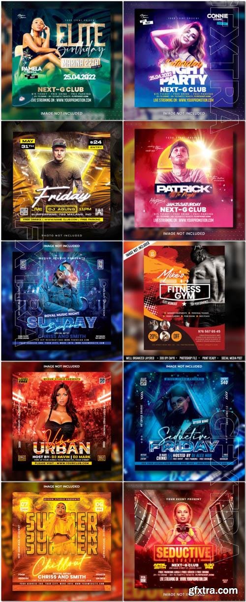 Flyer social media post, psd banner set vol 347