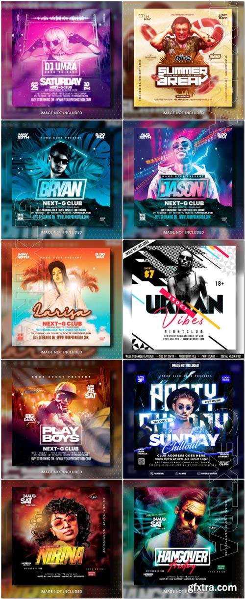 Flyer social media post, psd banner set vol 346