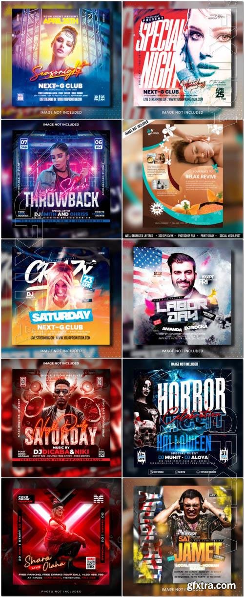 Flyer social media post, psd banner set vol 348