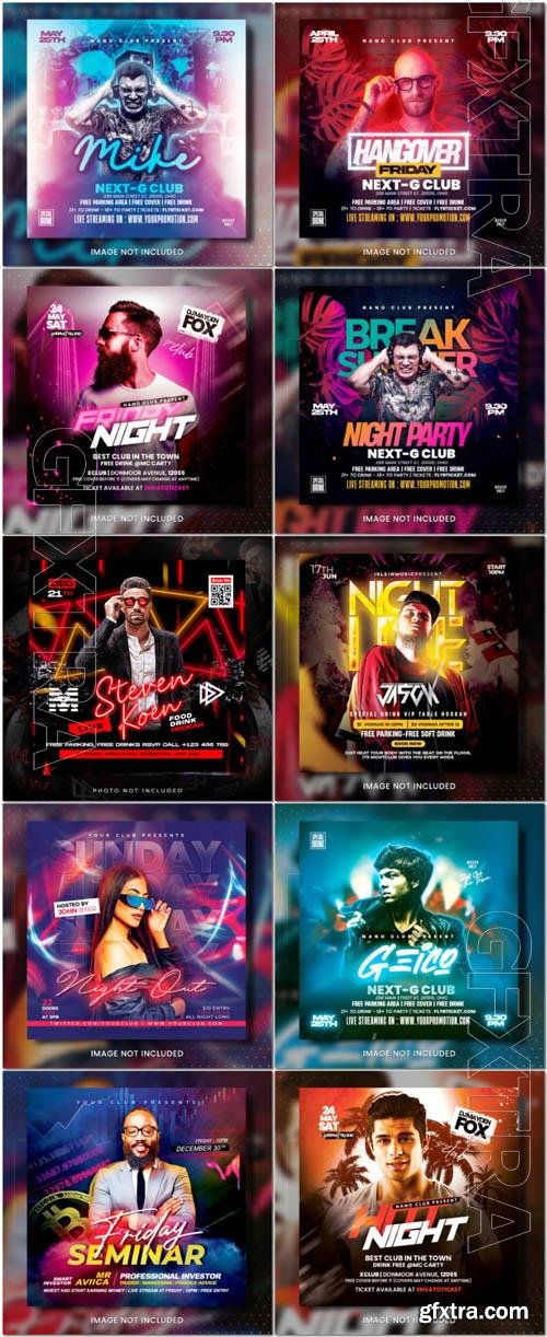 Flyer social media post, psd banner set vol 345