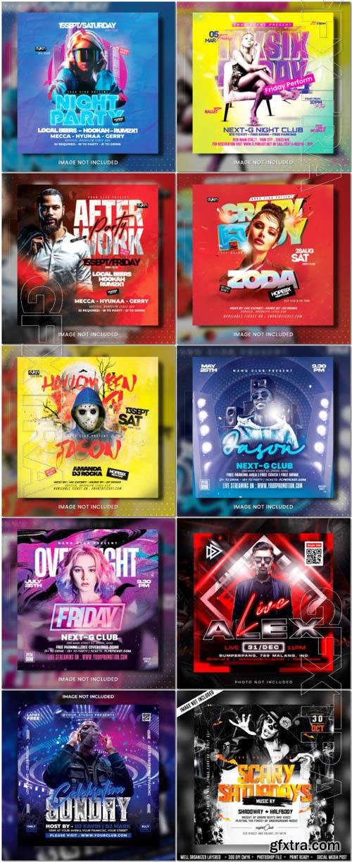 Flyer social media post, psd banner set vol 344