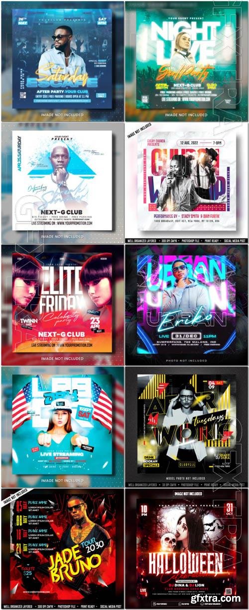 Flyer social media post, psd banner set vol 342