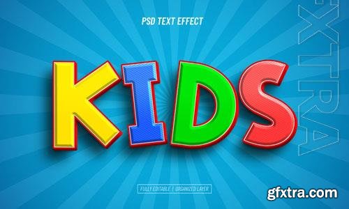 PSD kids editable text effect