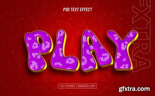 PSD children day play editable text effect