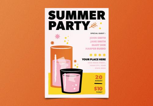 Summer Party Flyer Layout 587971959