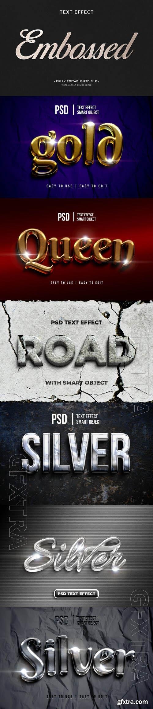 Psd style text effect editable set vol 456