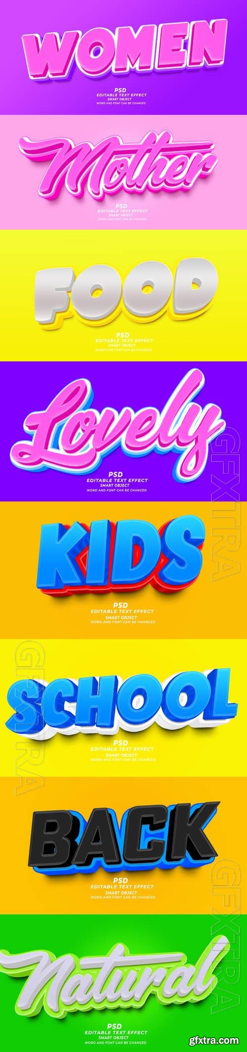 Psd style text effect editable set vol 454